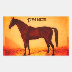 Sticker Rectangulaire cheval arabe - personnalisées