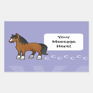 Sticker Rectangulaire Cheval de Dessin Animé