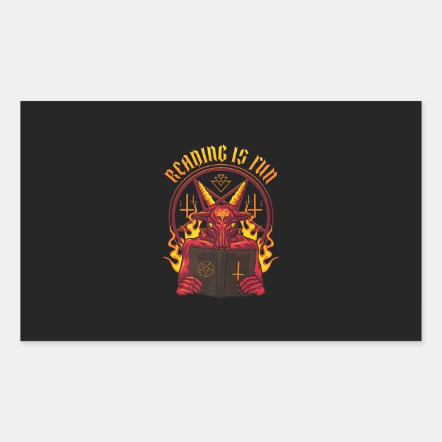 Sticker Rectangulaire Chèvre Satanic Pagan Premium (Devant)
