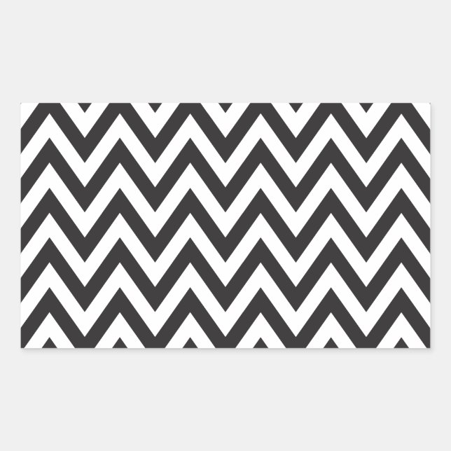 Sticker Rectangulaire Chevron Motif noir blanc design d'art géométrique (Devant)
