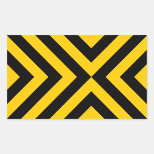 Sticker Rectangulaire Chevrons jaunes et noirs