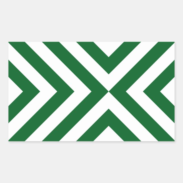 Sticker Rectangulaire Chevrons verts et blancs (Devant)