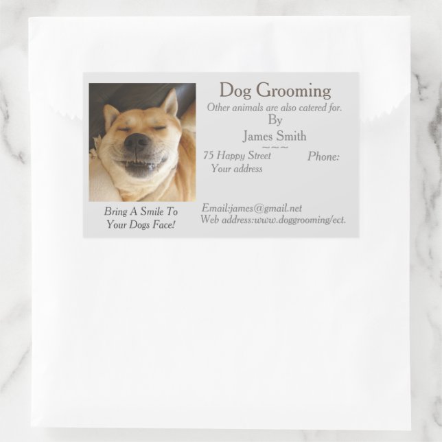 Sticker Rectangulaire chien Grooming et services de soins pour animaux d (Sac)