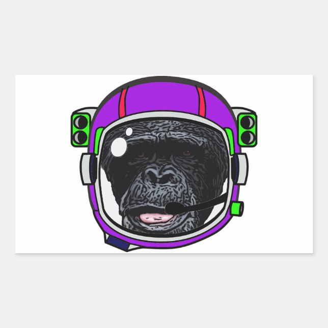 Sticker Rectangulaire Chimp. spatial (Devant)