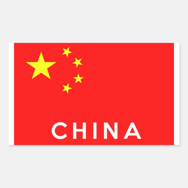 Sticker Rectangulaire chine pays symbole nom (Devant)