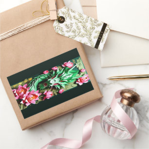 Sticker Rectangulaire Chinois Nouvel An Dragon Vert 2024 Origami RecS