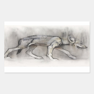 Sticker Rectangulaire Chiot maigre