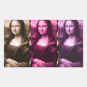 Sticker Rectangulaire Chocolat rose violet Poster de animal Mona Lisa