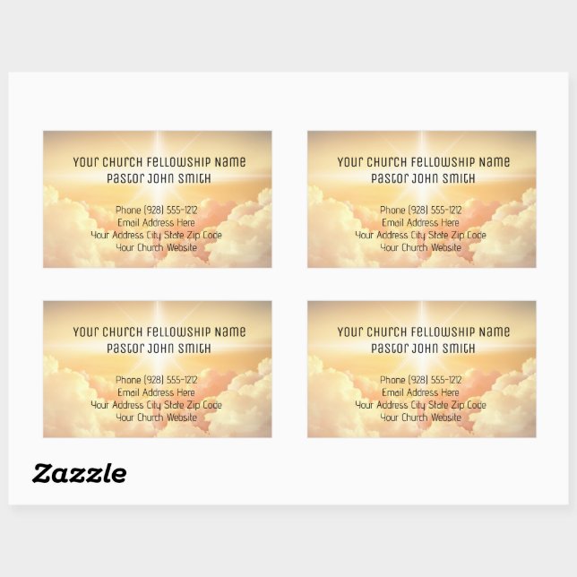 Sticker Rectangulaire Christian Heavenly Cloud Church (Feuille)