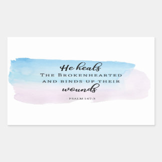 Sticker Rectangulaire christianisme aquarelle Psaumes Bible citation foi