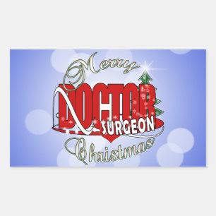 STICKER RECTANGULAIRE CHRISTMAS CHIRURGIEN DOCTEUR