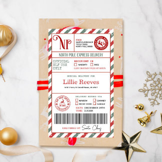 Sticker Rectangulaire Christmas Elf Pôle Nord Livraison spéciale Livrais