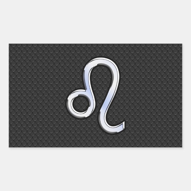 Sticker Rectangulaire Chrome Comme Leo Zodiac Connexion peau de serpent (Devant)
