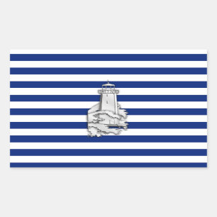 Sticker Rectangulaire Chrome comme phare sur les rayures nautiques