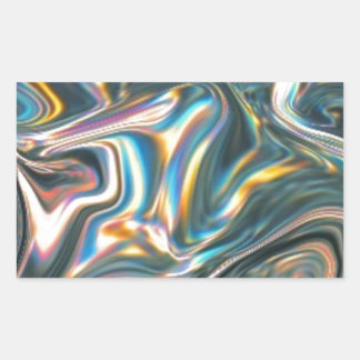 Sticker Rectangulaire Chrome holographique