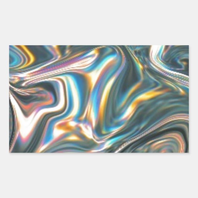 Sticker Rectangulaire Chrome holographique (Devant)