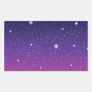 Sticker Rectangulaire Ciel nocturne étoilé violet foncé