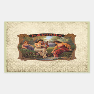 Sticker Rectangulaire Cigar Radiana Tabac Vintage