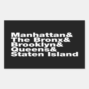 Sticker Rectangulaire Cinq Boroughs ~ New York
