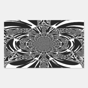 Sticker Rectangulaire Circulaire Zebra Kaleidoscope Art