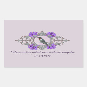 Sticker Rectangulaire Citation de Desiderata et colibri pacifique
