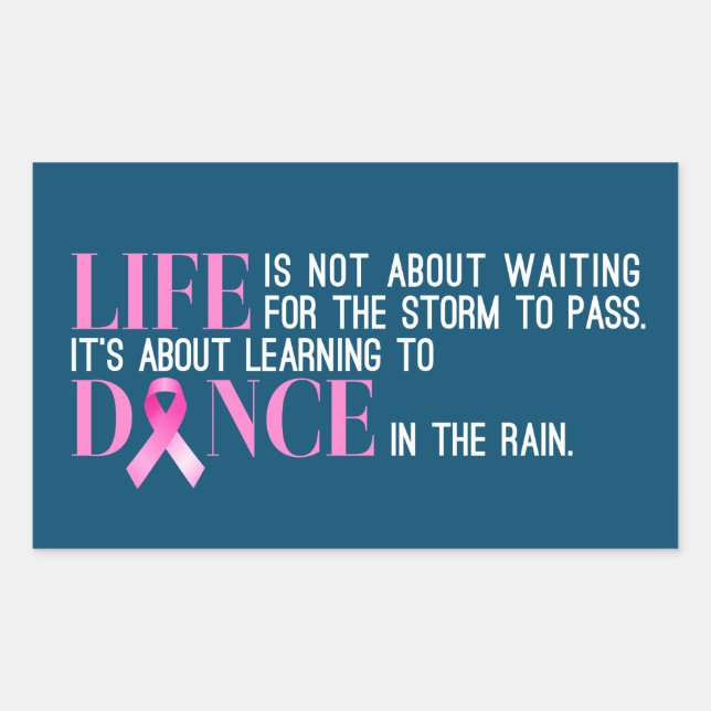 Sticker Rectangulaire Citation inspirante Sensibilisation au cancer du s (Devant)