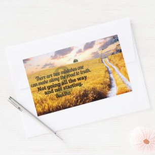 Sticker Rectangulaire Citation inspirée de Bouddha "Route vers la vérité