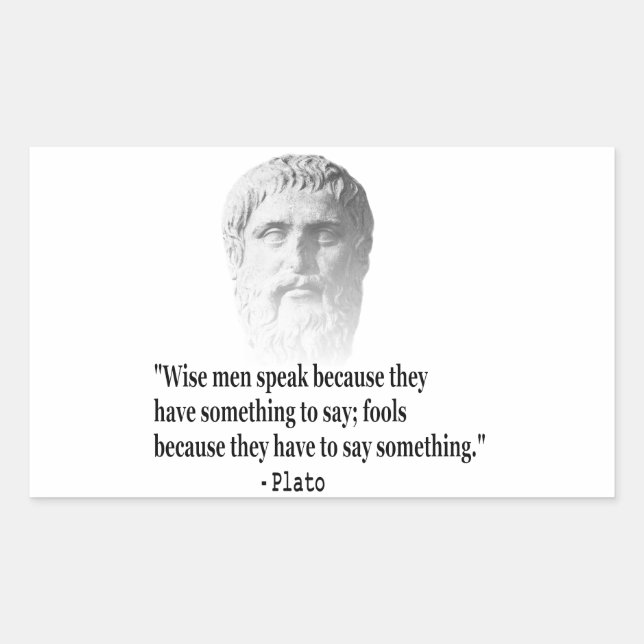 Sticker Rectangulaire Citation Par Platon (Devant)