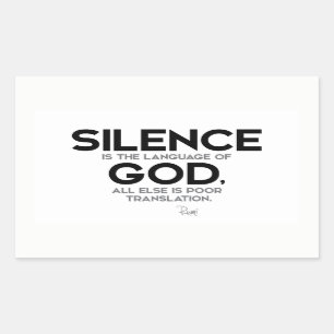 Sticker Rectangulaire CITATIONS : Rumi : Silence : Langue de Dieu