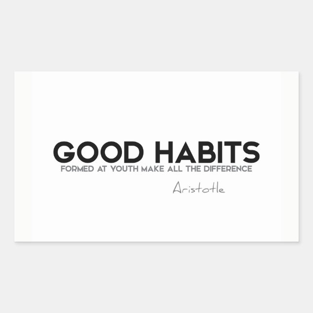 Sticker Rectangulaire CITES : Aristote : Bonnes habitudes (Devant)