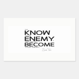 Sticker Rectangulaire CITES : Sun Tzu : Connaissez votre ennemi