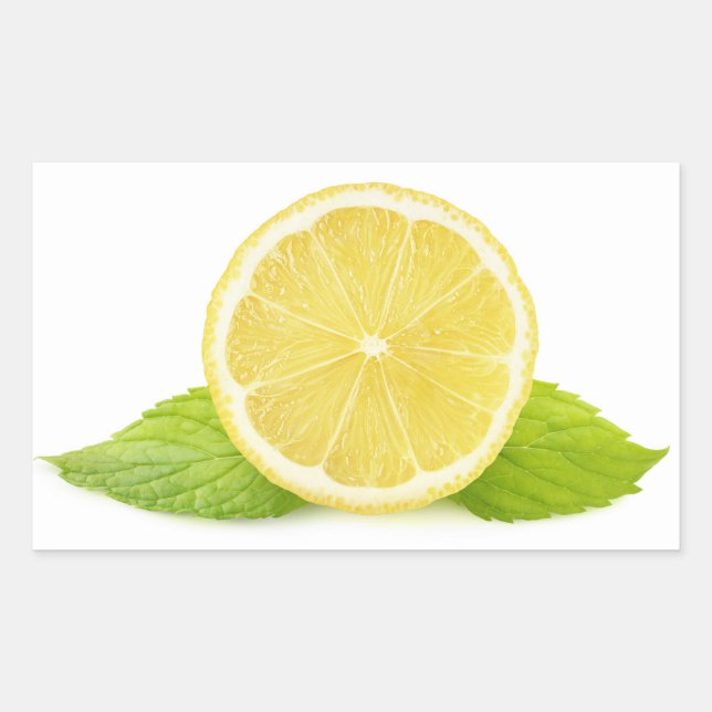Sticker Rectangulaire Citron et menthe (Devant)