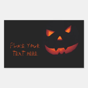 Sticker Rectangulaire Citrouille Halloween 001
