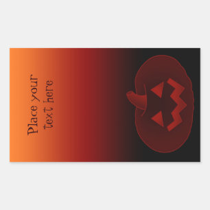 Sticker Rectangulaire Citrouille Halloween 002