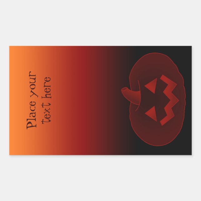 Sticker Rectangulaire Citrouille Halloween 002 (Devant)