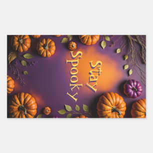 Sticker Rectangulaire Citrouilles d'Halloween
