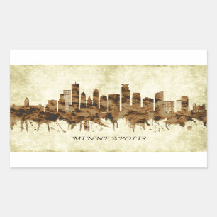 Sticker Rectangulaire Cityscape du Minneapolis