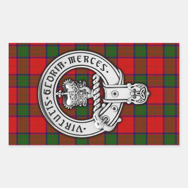 Sticker Rectangulaire Clan Donnachaidh (Robertson) Crest & Tartan (Devant)