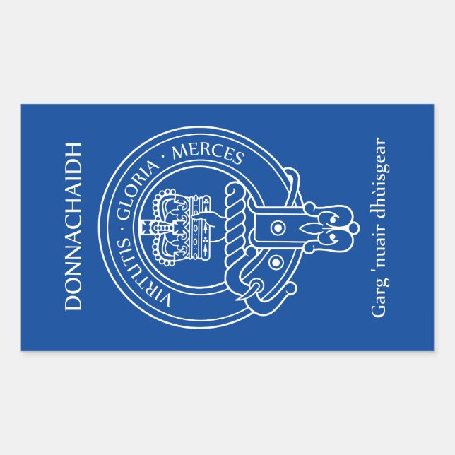 Sticker Rectangulaire Clan Donnachaidh (Robertson) Crest & War Cry (Devant)