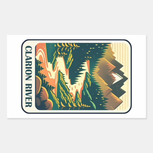 Sticker Rectangulaire Clarion River Pennsylvania Colors (Devant)