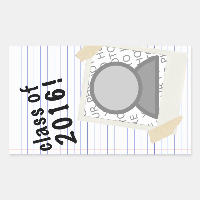 Sticker Rectangulaire classe de 2016 (Devant)