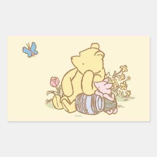 Sticker Rectangulaire Classic Winnie l'Ooh et le Piglet 1