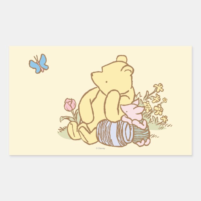 Sticker Rectangulaire Classic Winnie l'Ooh et le Piglet 1 (Devant)