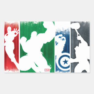 Sticker Rectangulaire Classiques des Avengers Nuanciers de peinture en