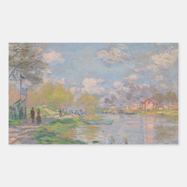 Sticker Rectangulaire Claude Monet - Printemps de la Seine (Devant)