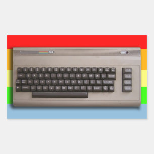 Sticker Rectangulaire Clavier d'ordinateur rétro vintage ?
