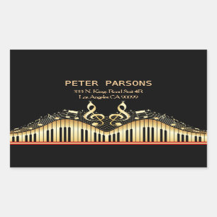 Sticker Rectangulaire Clavier Or Et Noir Et Clé Arbre