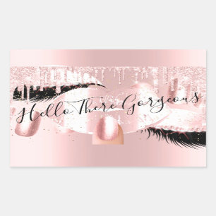 Sticker Rectangulaire Clous Eyelashes Maquillage Lecteurs Rose Rose Pink