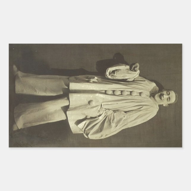 Sticker Rectangulaire Clown Pierrot vintage (Devant)