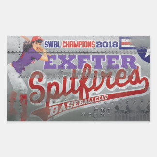 Sticker Rectangulaire Club de base-ball d'EXETER de Spitfires d'art de